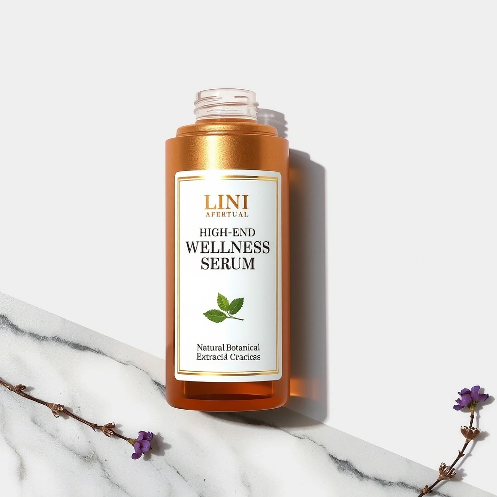 Natural wellness serum bottle